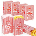 Dualshine 200 Pack Popcorn Boxes,1.25 oz Paper Popcorn Containers,Red and White Striped Close-Top Cardboard Pop Corners Bags Individual Servings for Theater Night Movie,Party,Christmas