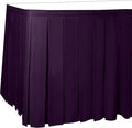 Ultimate Textile Pleat Polyester Fabric Table Skirt - Machine Washable Flame Resistant with Clips for Events, Weddings & Trade Shows, Cut & Sewn in Paterson, NJ - Aubergine, 17' Box Pleat