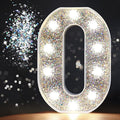 Pooqla Marquee Light up Numbers, Lighted Numbers for Silver Birthday Decorations, Night Light Battery Powered for Silver Party Decorations, Gift for Boys Girls Christmas Wedding Home Room Decoration