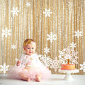 ShinyBeauty Light Gold Sequin Backdrop 10X10 Gold Drapes Curtain for Baby Shower, Shimmer Photo Background (10FTx10FT)