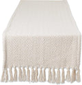 DII Woven Basic Tabletop Collection Chevron Table Runner, 15x108, Off-White
