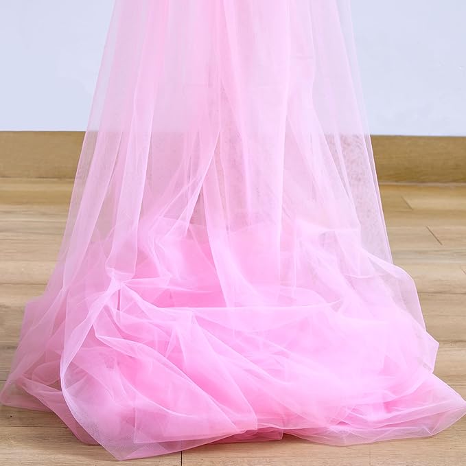 Pink Tulle Backdrop Curtain for Parties Girls Baby Shower 10ft X 8ft Light Pink Sheer Backdrop Curtains for Birthday Party Wedding Photo Booth Decorations 2 Panels 5ft X 8ft