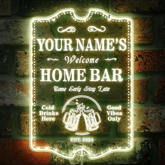 ADVPRO Personalized Your Name Home Bar RGB Dynamic Glam LED Sign - Cut-to-Edge Shape - Smart 3D Decoration - Multicolor Signage st06s43-fnd-p11c-tm-c