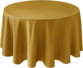 Biscaynebay Textured Fabric Christmas Round Table Cloth 90", Gold Water Resistant Washable Folding Table Covers for Dining, Kitchen, Wedding, Parties Machine Washable