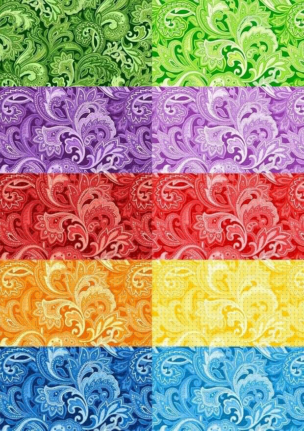4"x 4" 200 PCS 100% Cotton Floral Fabric Squares Bundles Quilting Supplies for Sewing DIY & Quilt Beginners— Paisley