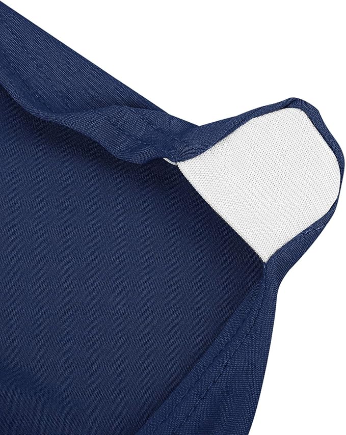 Peomeise Stretch Spandex Folding Chair Cover for Wedding Party Dining Banquet Event (Navy,25pcs)