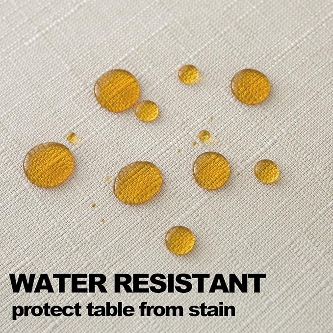 NLMUVW Linen Table Cloth for Square Tables, Rustic Textured Tablecloth Water Resistant Farmhouse Table Cover for Kitchen Dining Coffee, 48 x 48 Inch