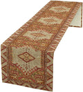 Boho Bohemia Style Orange Table Runner, Country Rustic Farmhouse Magical Abstract Print Pattern for Home Kitchen Table Decor Dining Coffee Room Garden Party Decor 13x120in