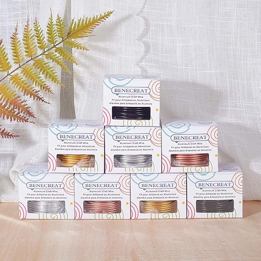 BENECREAT 10 Gauge Jewelry Craft Aluminum Wire 80 Feet Bendable Metal Sculpting Wire for Craft Floral Model Skeleton Making (Gold, 2.5mm)