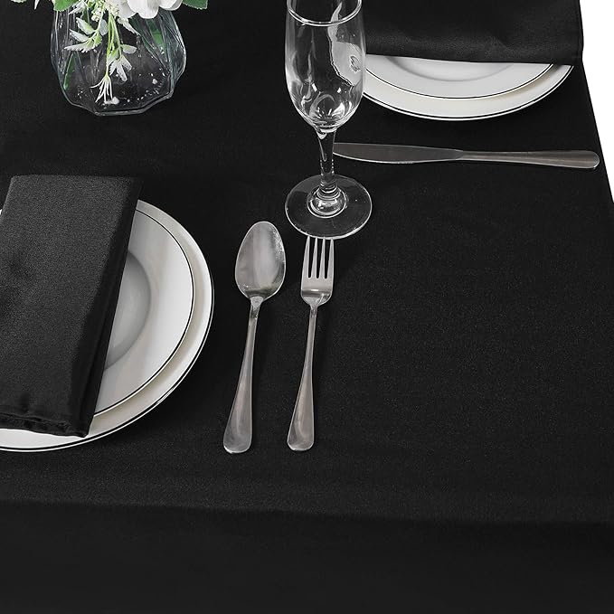 Cupuamon Square Tablecloth 70x70 inch Washable Polyester Fabric Table Cloth for Wedding Party Dining Banquet Decoration（70x70,Black）