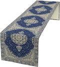 Boho Bohemia Style Dark Blue Table Runner, Country Rustic Farmhouse Magical Abstract Print Pattern for Home Kitchen Table Decor Dining Coffee Room Garden Party Decor 13x90in
