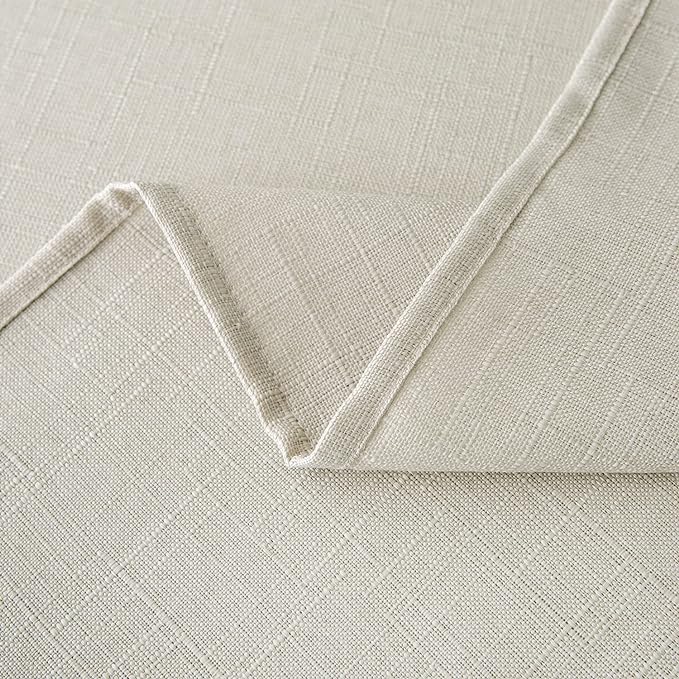 NLMUVW Ivory Linen Tablecloth for Rectangle Tables, Rustic Textured Table Cloth Water Resistant Farmhouse Table Cover for Kitchen Dining Coffee, 54 x 78 Inch