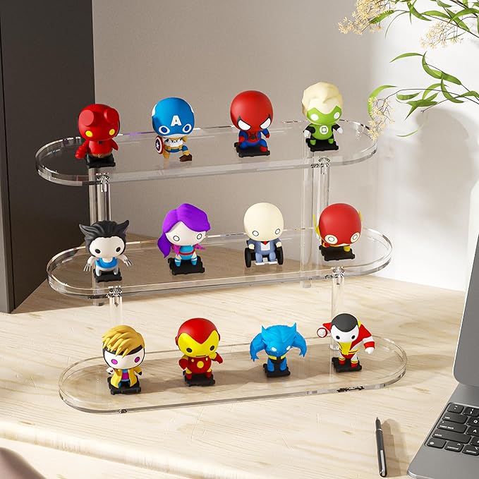 Acrylic Risers Display Stand, Clear Perfume Organizer, Clear Cupcake Stand Holder, Dessert Display for Party, Display Shelf for Cologne Skincare Collection 𝐚𝐦𝐢𝐢𝐛𝐨 Funko-POP Figure 2PCS