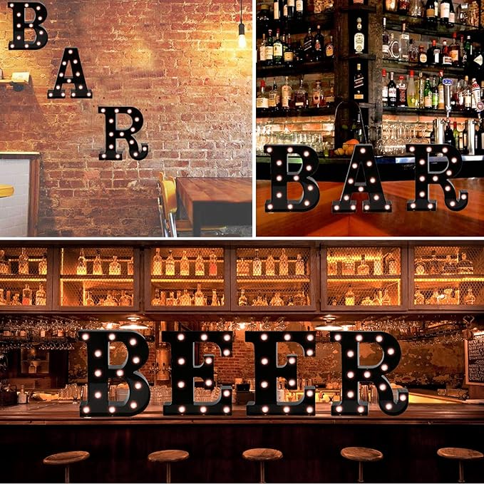 OYCBUZO Light Up Black Alphabet Marquee Letters Sign LED Marquee Number Lights Sign for Night Light Home Bar Christmas Lamp Birthday Party Wedding Decoration Z
