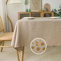 NLMUVW Linen Tablecloth Rectangle 8 Foot Burlap Textured Oblong Table Cloth Water Resistant Farmhouse Table Cover for Kitchen Dining Coffee, 54 x 120 Inch