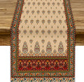 Boho Paisley Table Runner, Vintage Western Brown Dark Red Beige Flowers Leaves Print Table Runner for Kitchen Dining Table Wedding Holiday Party Decor, 13x120inch