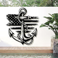 lunwall Metal Anchor Wall Decor, Anchor Metal Sign, Metal Anchor Decor, Anchor Metal Wall Art, Metal Nautical Wall Decor, Metal Wall Decor Coastal, Anchor Wall Decor (black, 30L x 27W / 76 x 69 cm)