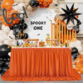 Chiffon Table Skirt Terracotta 9ft Sheer Tablecloth for Party Wedding Baby Shower Birthday Halloween Cake Dessert Decoration