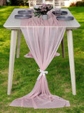 MDS Halloween Chiffon Table Runner - 25 Pack, 29 x 170 Inches, 14ft Each - Sheer Spooky Table Runners for Haunted House Parties, Trick-or-Treat Tables, Witchy Décor, Wedding & Events - Blush Pink