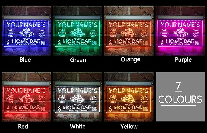 ADVPRO Personalized Your Name Custom Home Bar Beer Established Year Single Color LED Neon Sign 24 x 16 Inches st4s64-p11-tm-r
