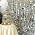 Silver Sequin Backdrop 8ft * 8ft 1 Panel, Shimmer Wall Backdrop Photobooth Props for Wedding, Anniversary, Birthday, Party Decorations