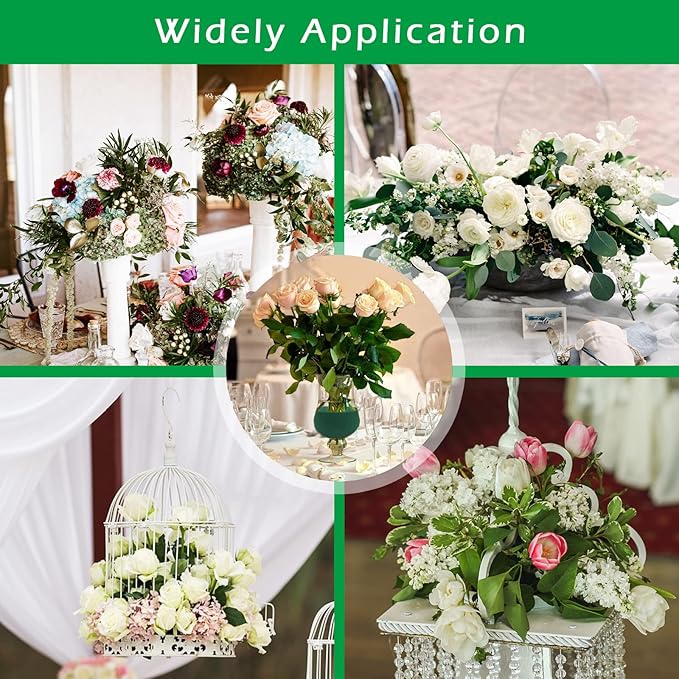 Prashent 6 Pcs Round Floral Foam Blocks,Green Wet Dry Flower Foam Plant Foam for Fresh & Artificial Flower Arrangements DIY Craft 3.2" X 1.6"