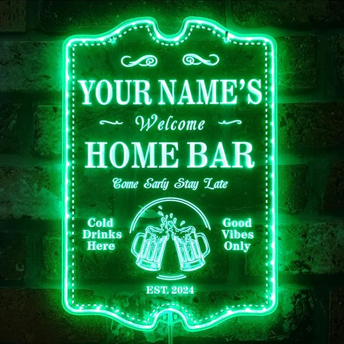 ADVPRO Personalized Your Name Home Bar RGB Dynamic Glam LED Sign - Cut-to-Edge Shape - Smart 3D Decoration - Multicolor Signage st06s43-fnd-p11c-tm-c