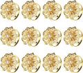 KPOSIYA Flower Napkin Rings Holder Metal Gold Napkin Rings Set of 12 for Wedding Party Holiday Banquet Christmas Dinner Delicate Serviette Buckles Decor Favor (12, Flower-Gold)