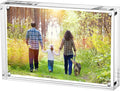 Boxalls Acrylic Photo Frame 9 x 13 cm (3.5 x 5 inch), Double Sided Picture Frame with Magnetic, Clear Frameless Desktop Photo Block