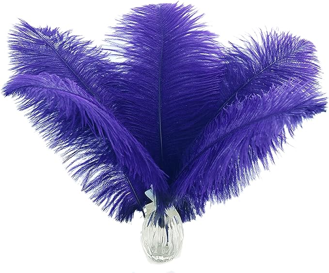 Ballinger Royal Blue Ostrich Feathers - 24Pcs 12-14inch Craft Feathers for Party Centerpieces, Flower Arrangement and Home Decor