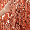 Wavy Fringe Curtain - Rose Gold, 3.3 ft x 6.6 Feet, Pack of 3 | Party Decorations, Streamers for Birthday Backdrop