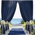 20ftx14FT Wrinkle Free Navy Blue Backdrop Curtain, 4 Panels 14FT Height Navy Blue Wedding Backdrop Drapes, Silky Polyester Back Drop Cloth for Birthday Photography Background Party Backdrop Draping