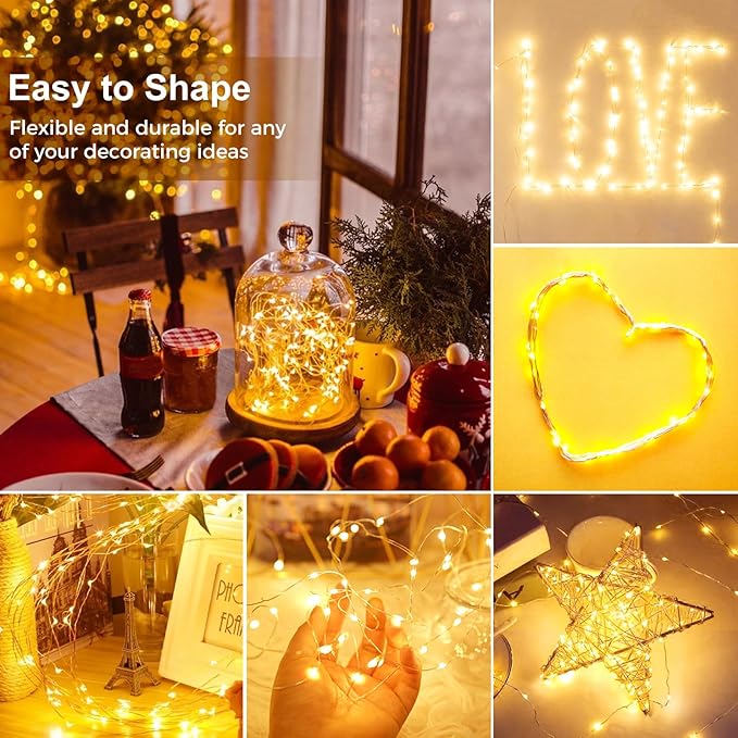 kolpop 6 Pack LED Fairy Lights Battery Operated, Mini Twinkle String Lights Battery Powered Waterproof for Christmas Mason Jars Party