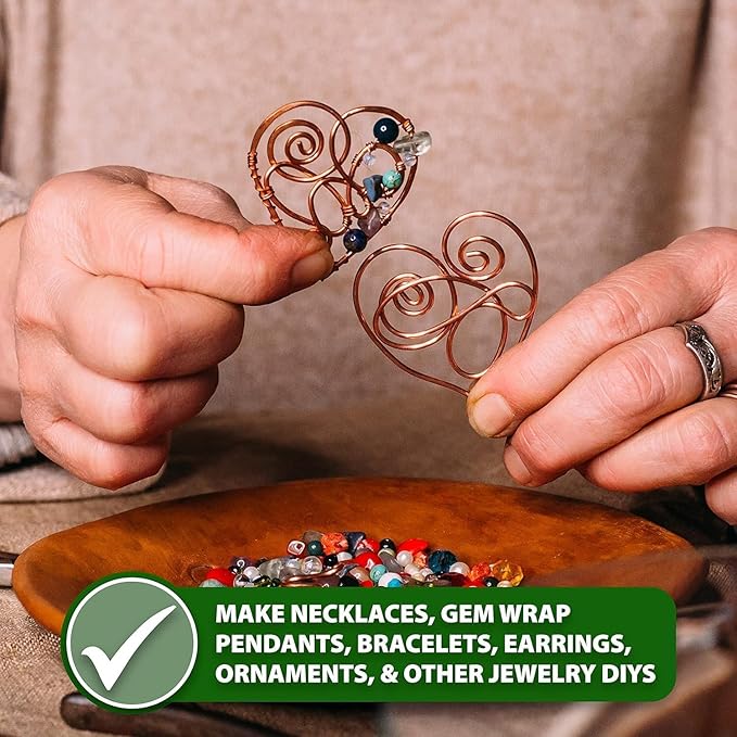 Mandala Crafts 13 Gauge Anodized Aluminum Craft Wire for Jewelry Making - 60 FT Colored Flexible Copper Tone Wire - Bendable for Bonsai Armature Crafting Sculpting