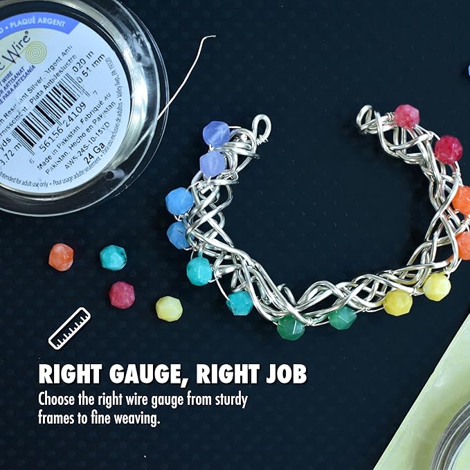 Artistic Wire, 30 Gauge Tarnish Resistant Colored Copper Craft Wire, Black, 50 yd