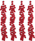 4 Pcs Red Artificial Rose Vine Hanging Faux Flowers Garland for Wedding Anniversary Birthday Party Background Arch Garden Home Wall Room Decor