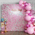 Qcity Iridescent Pink Shimmer Wall Backdrop 36PCS, Black Back Not See-Through Design, Square Sequin Glitter Backdrop Panel, Perfect for Outdoor Events, Birthdays, Wedding and Party Decoration