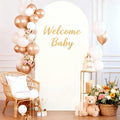6.6FT Ivory Arch Backdrop Cover - Polyester Fitted Wedding Arch Stand Covers Round Top Chiara Arch Backdrop Cover for Birthday Party Banquet Photo Background Decoration