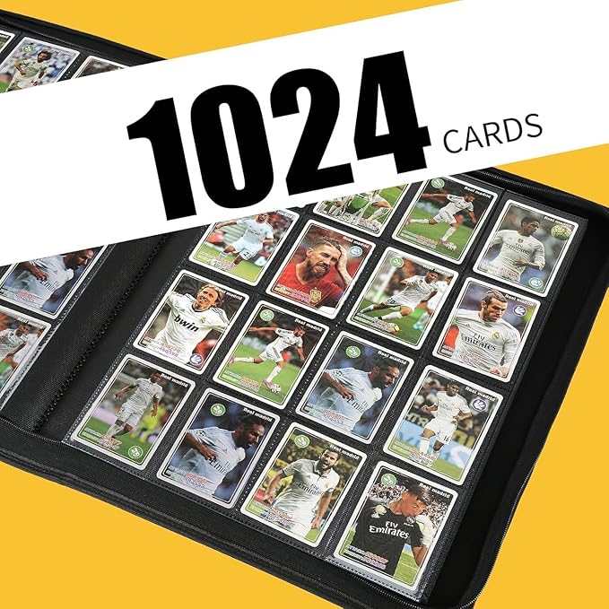Premium Ringless Trading Card Binder - 1024 Capacity, 16 Side-Loading Pockets per Page, Archival Quality Protection & Anti-Slip Spine for TCG, MTG, Sports Cards (Red)