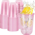 60 Pcs Disposable Stemless Clear Glasses 16 oz NATURAL Arc Crystal Plastic wine glasses Clear Classic Pet Cup for Meeting Weddings Birthdays Cocktail Christmas Party Supplies