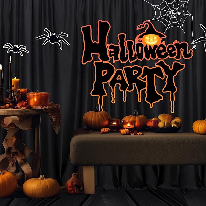 MEETSKY Black Backdrop Curtains for Parties - 10ft x 8ft Party Photo Background Curtain Rod Pocket Fabric Drapes Panels for Boys Birthday Holiday Home Halloween Decoration, 5ft x 8ft, 2 Panels
