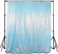 ShinyBeauty Sparkle Sequin Backdrop 4FTx7FT - Iridescent Aqua Mermaid Fabric for Wedding Birthday TikTok Studio, Baby Shower Photography Background