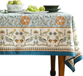 patdrea Designer French Linen Blue Tablecloth for Rectangle Table,Vintage Floral Table Cloth,Colorful Decoration Fall Cover Kitchen Dining for Thanksgiving,Tea Party,Christmas,67"x118"-Wensel