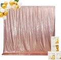 SquarePie Sequin Backdrop Curtain Not See Through Background for Wedding Party 7FT x 7FT Rose Gold