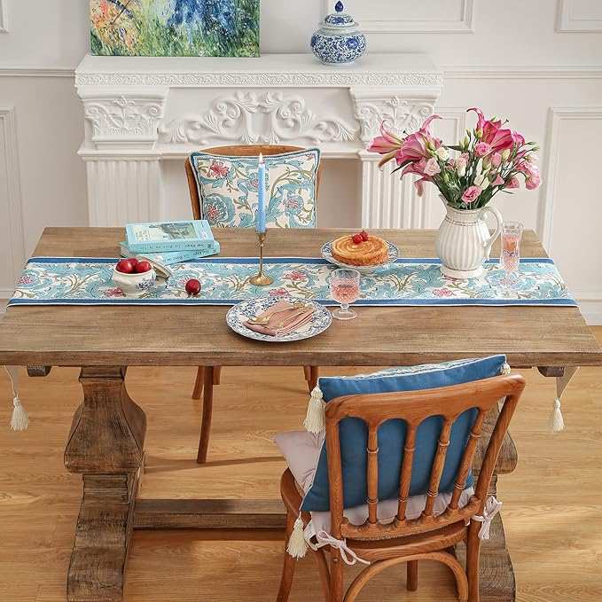 patdrea Linen Leopard Animal Table Runner Farmhouse for Home Kitchen Dining Decor Parties Family Dinners Christmas 16 x 102