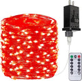 66Ft 200 LED Fairy Lights Plug in, Waterproof String Lights Outdoor and Indoor 8 Modes Christmas Lights Bedroom Decor with Remote, Twinkle Lights with Timer for Girl's Room Christmas Decorations (Red)