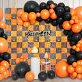 24PCS Black Orange Shimmer Wall Backdrop, Halloween Square Sequin Photo Backdrops Panel, Glitter Wall Background for Halloween, Birthdays, Weddings, Christmas, Engagements, Party Decor (4FTx6FT)