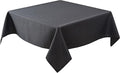Biscaynebay Textured Fabric Square Tablecloths 54x54 Inch, Black Water Resistant Spill Proof Table Cloth Small Card Folding Table Covers for Dining, Kitchen, Wedding and Parties, Machine Washable