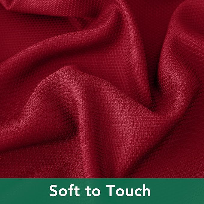 Biscaynebay 6 Pack Textured Fabric Round Tablecloths 60", Red Water Resistant Tableclothes Small Circle Folding Table Covers Linen for Dining, Kitchen, Wedding, Parties etc Machine Washable