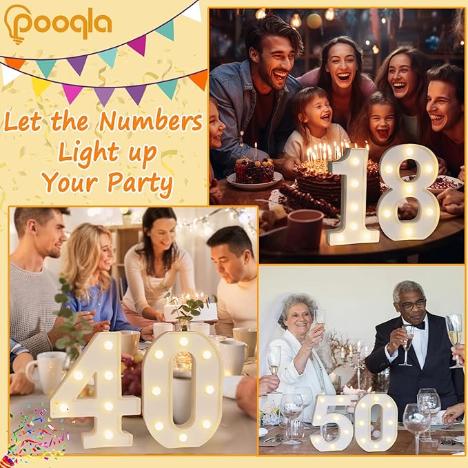 Pooqla 21st Birthday Decorations for Her Him, Light Up Number 21 for Party Table Decorations, 21st Birthday Gift for Women Men, Backdrop Wall Decor for 21st Wedding Anniversary Decoration